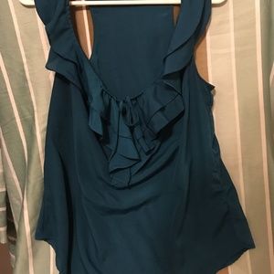 Teal Ruffle Blouse